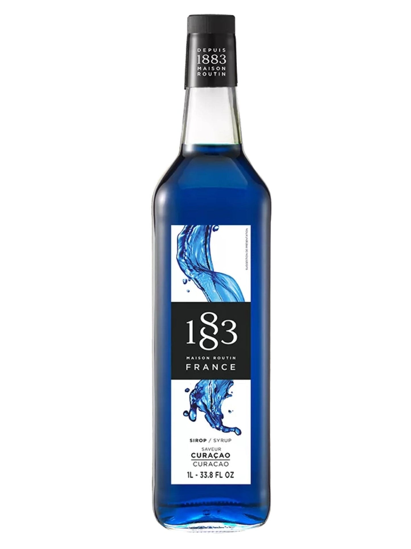 1883 Blue Curacao Sirup – intens blå sirup med en frugtig og citrusagtig smag, perfekt til cocktails og mocktails.