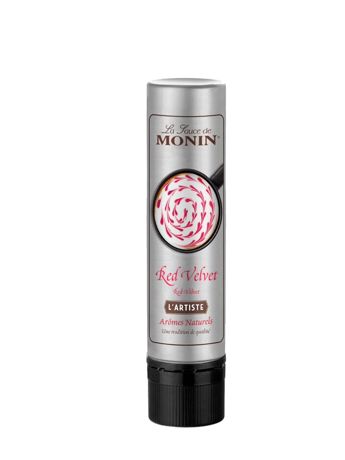 Monin L’Artiste Red Velvet Sauce – luksuriøs og cremet sauce med smag af red velvet, perfekt til at tilføje en sød og intens smag til desserter og drinks