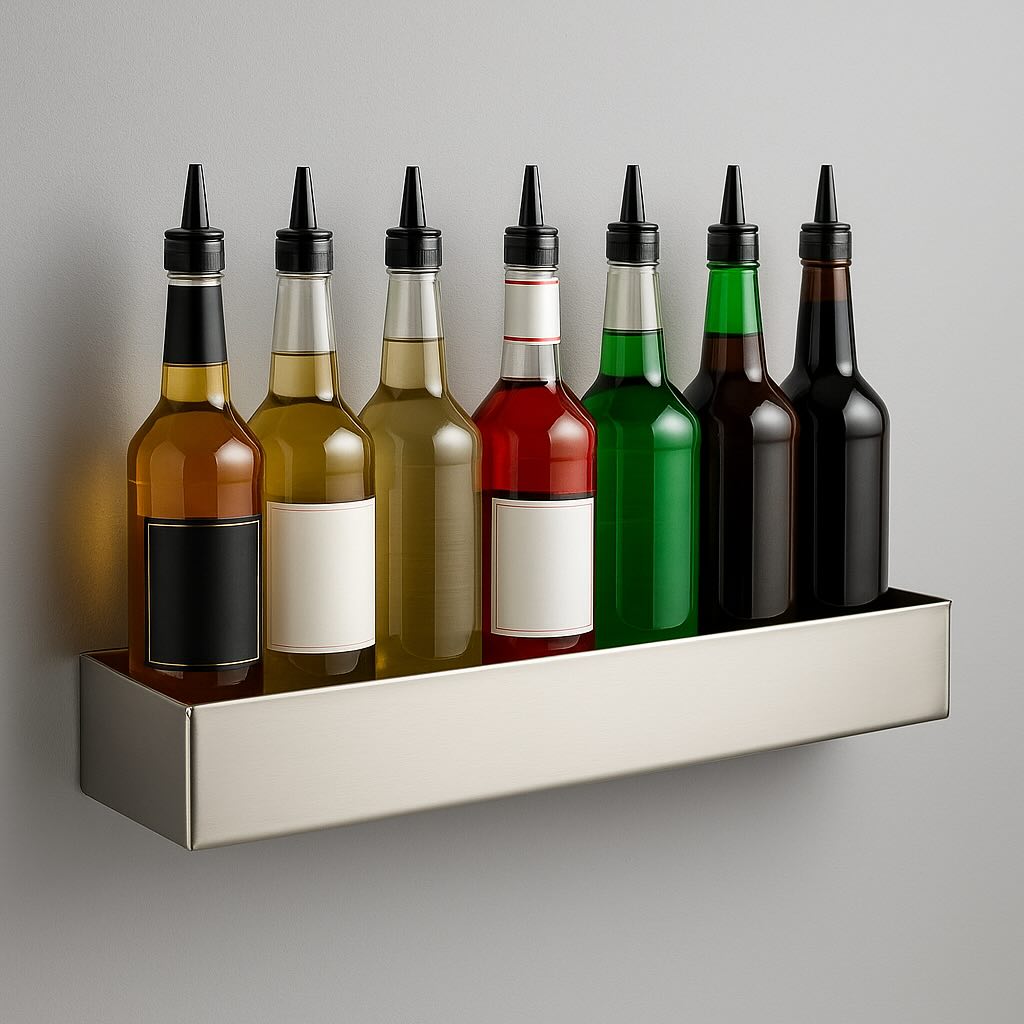 Baropbygning med speed racks og organisering til professionel bar