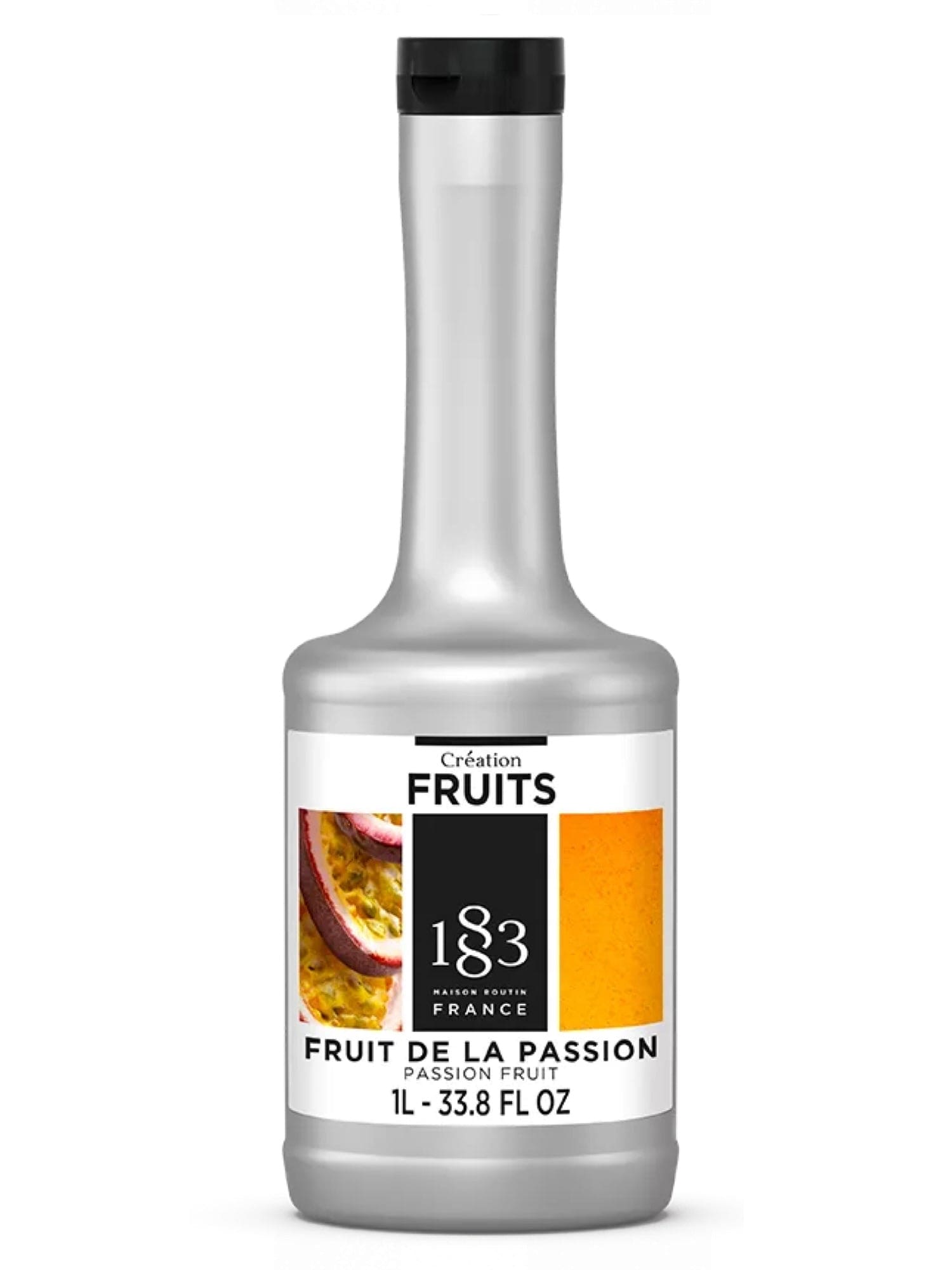 1883 Passionsfrugt Pure – intens og eksotisk passionsfrugt puree, perfekt til at tilføje en frugtig og tropisk smag til cocktails, smoothies og desserter