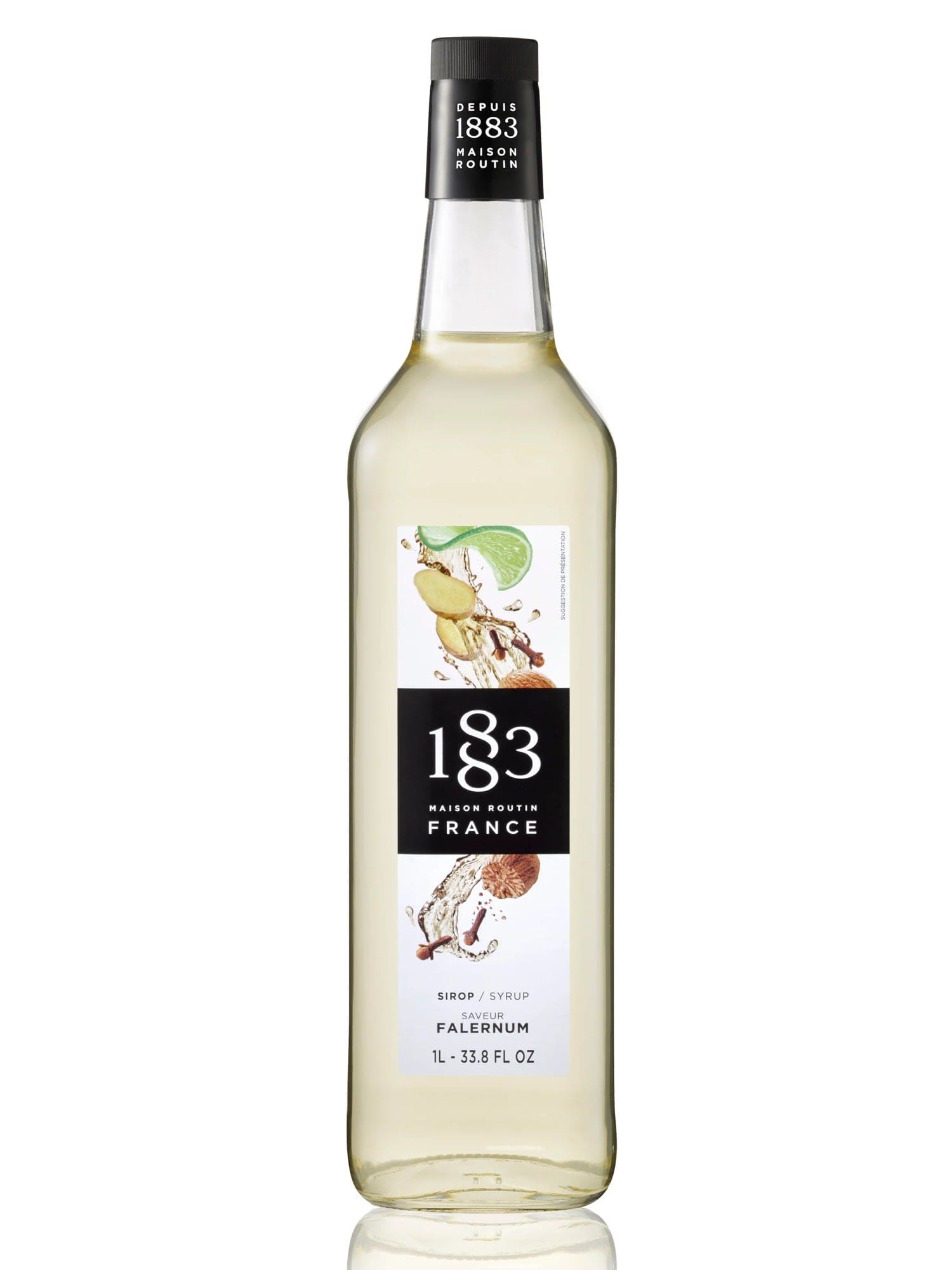 1883 Falernum sirup i en flaske, perfekt til at tilføje en eksotisk og krydret smag til dine drikke