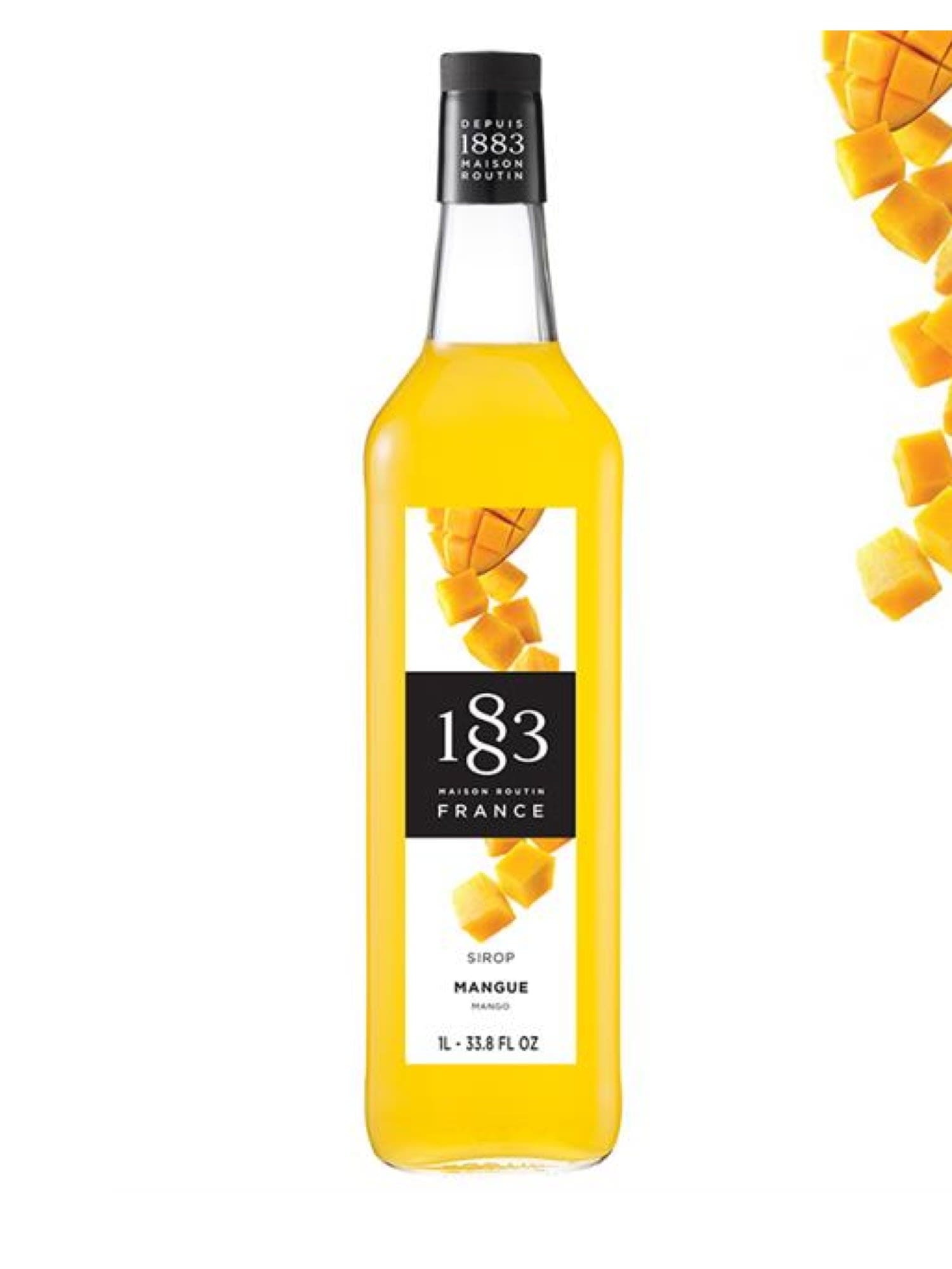 Flaske med 1883 mango sirup, ideel til at opfriske dine yndlingsdrikke