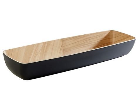 Rektangulær skål 2/4 GN Frida – stilren serveringsskål med glaseret overflade og naturligt udtryk, perfekt til buffetanretning eller display.