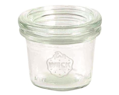WECK glas med låg Mold – et alsidigt glas med tætsluttende låg, ideelt til konservering, opbevaring og servering af fødevarer. Perfekt til at bevare friskheden af dine yndlingsingredienser