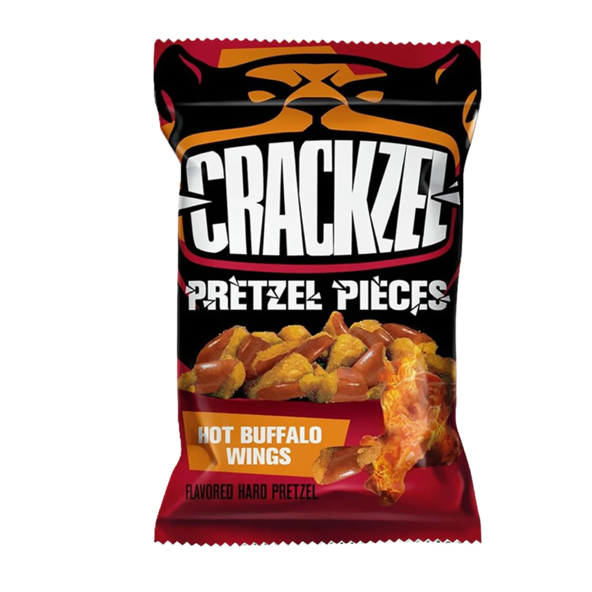 Crackzel Pretzel Hot Buffalo Wings – lækre og krydrede pretzels med hot buffalo smag, ideelle som snacks til fester, barer eller som en velsmagende snack til enhver anledning
