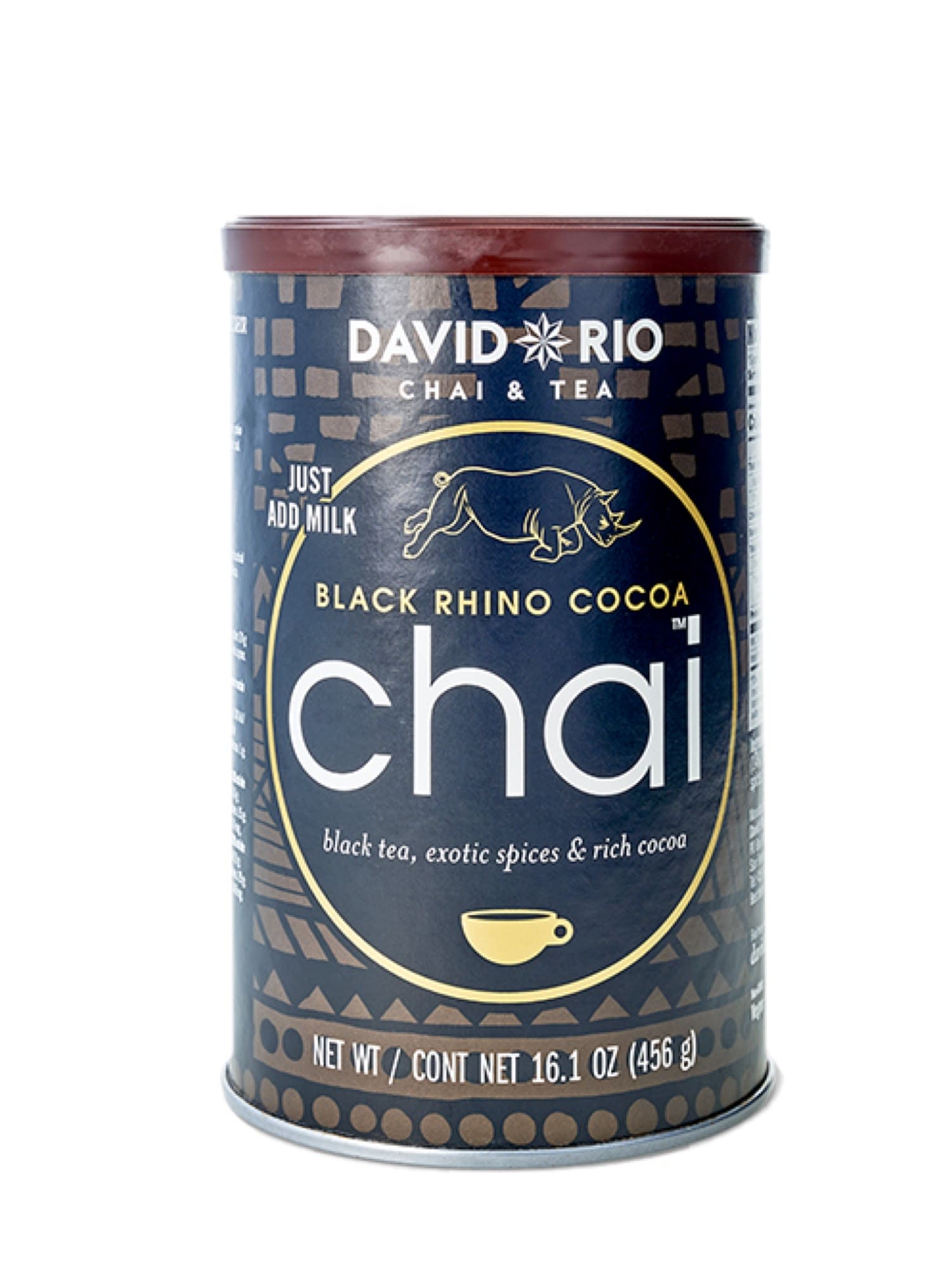 David Rio Black Rhino Cocoa Chai, 456g, en luksuriøs chai-blanding med kakao og krydderier