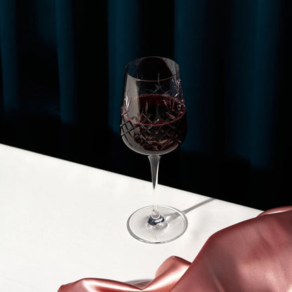 Frederik Bagger Crispy Monsieur rødvinsglas i krystal med facetslebet design