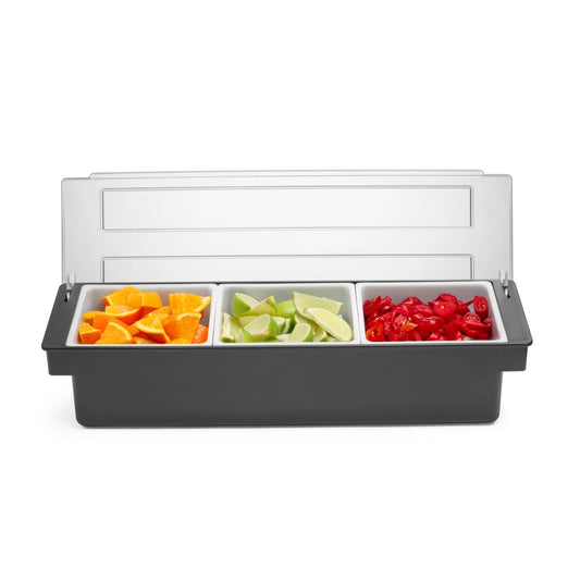 Frugt dispenser med 3 rum