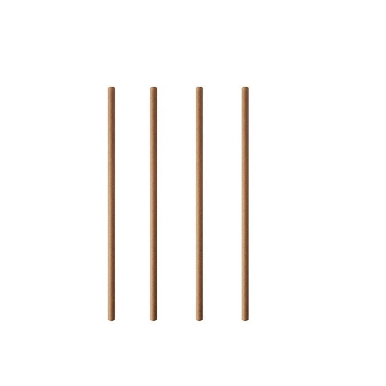 Kraft Papirsugerør 6 mm x 20 cm – Bionedbrydelige Sugerør (100 stk.)