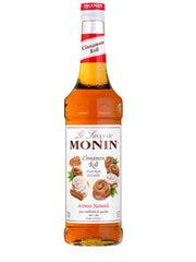 Monin Cinnamon Roll sirup i en flaske, perfekt til at tilføje en krydret kanelsmag til dine drikke