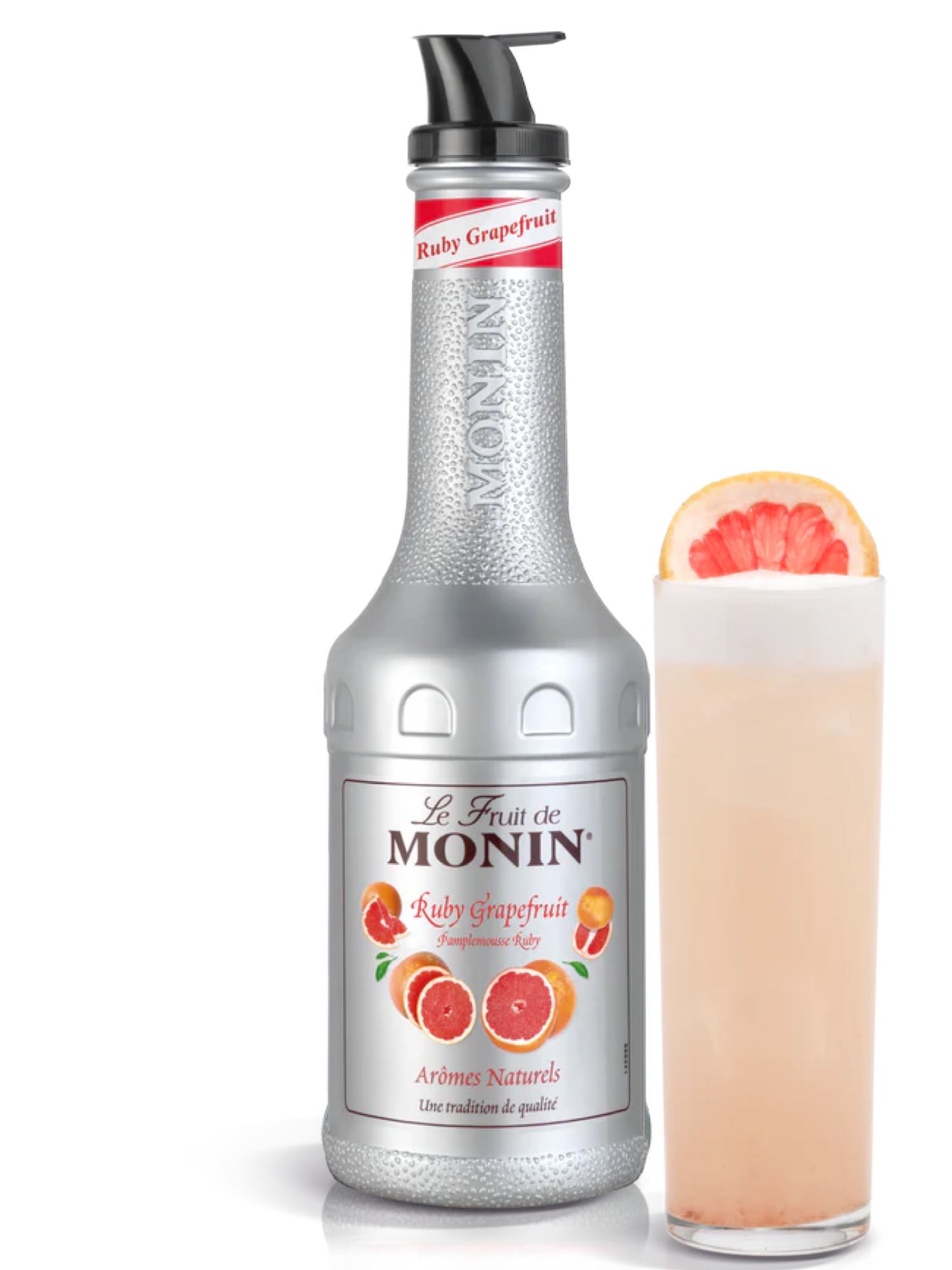 Monin Ruby Grapefruit Sirap – frisk och syrlig sirap med smak av ruby grapefrukt, perfekt för cocktails, läsk och drinkar