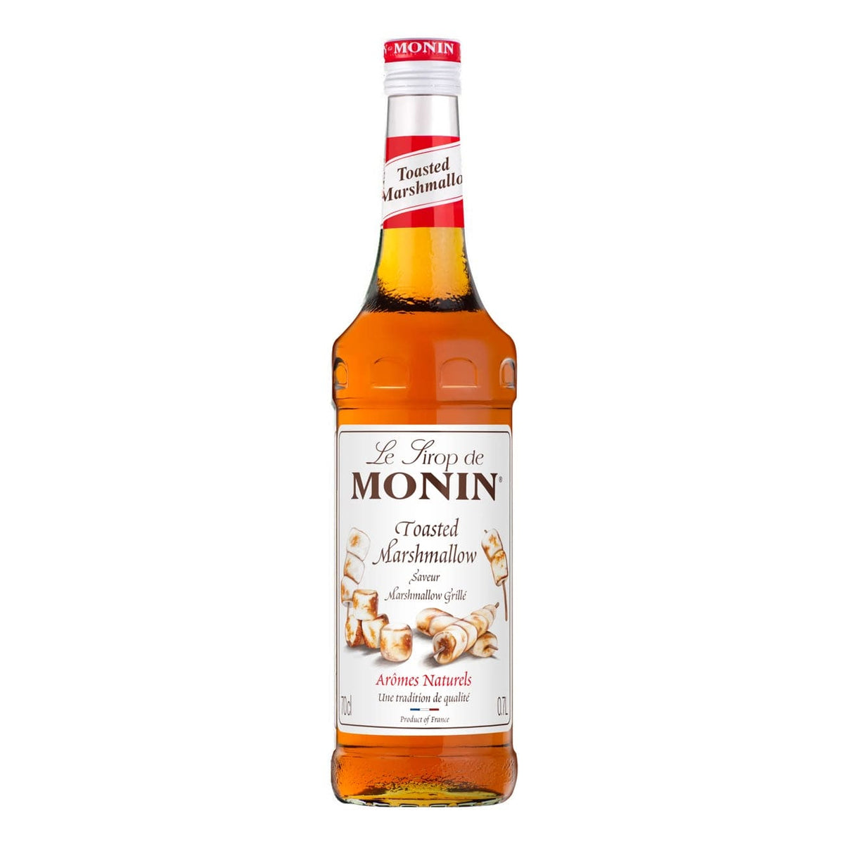 Monin Toasted Marshmallow sirup – en sød og ristet marshmallowsmag, ideel til at skabe varme, hyggelige drinks med en smag af karamelliseret skum