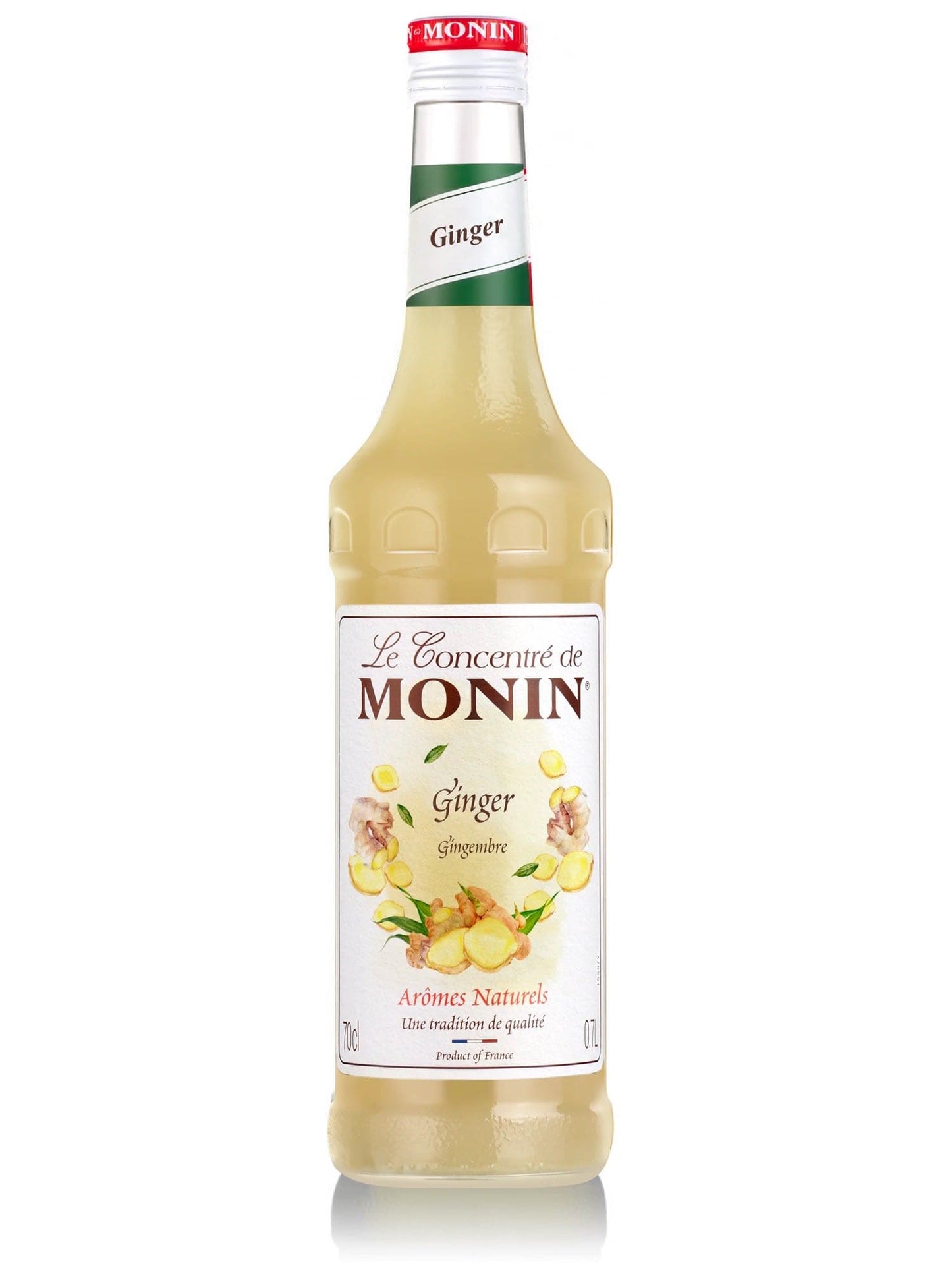 Koncentreret Monin Ginger - tilføj en kraftig ingefærsmag til dine cocktails og drikkevarer.