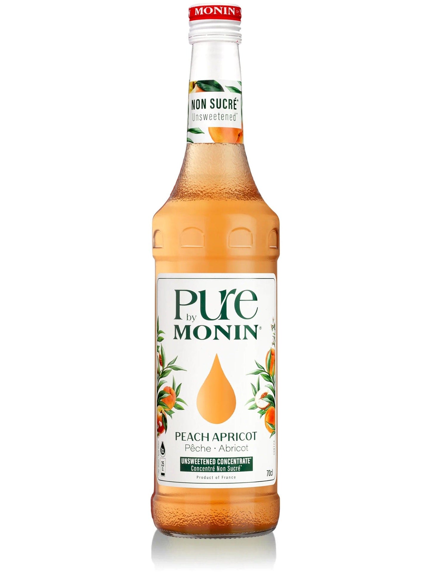 Monin Pure Apricot – ren og naturlig aprikos puree, ideel til at tilføje en frisk og frugtagtig smag til cocktails, smoothies og desserter