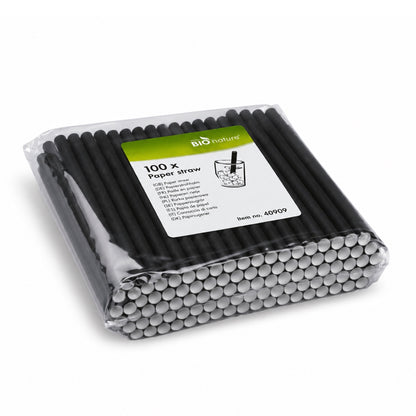Papirsugerør Jumbo Ø8 mm – Sort (100 stk.)
