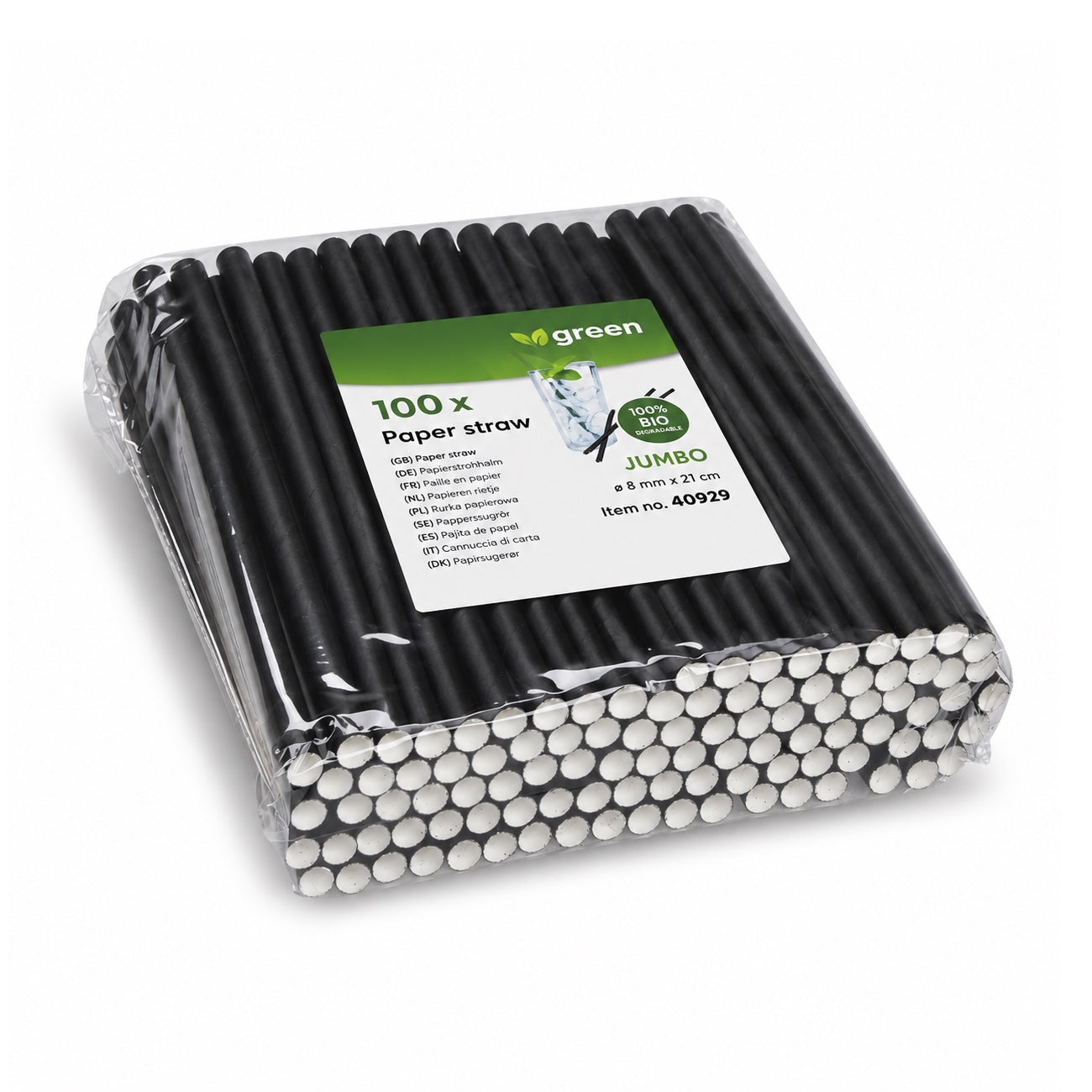 Papirsugerør Jumbo Ø8 mm – Sort (100 stk.)
