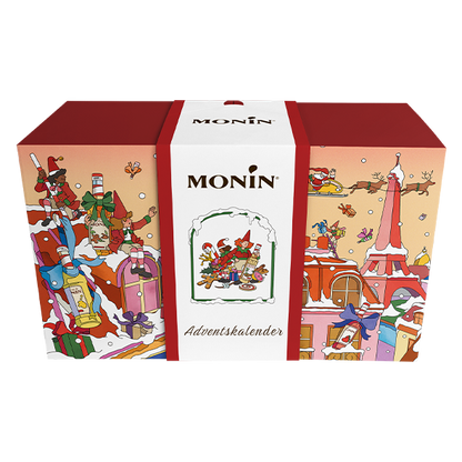 MONIN julekalender 2026 med 24 sirupper og drikkekoncentrater à 5 cl
