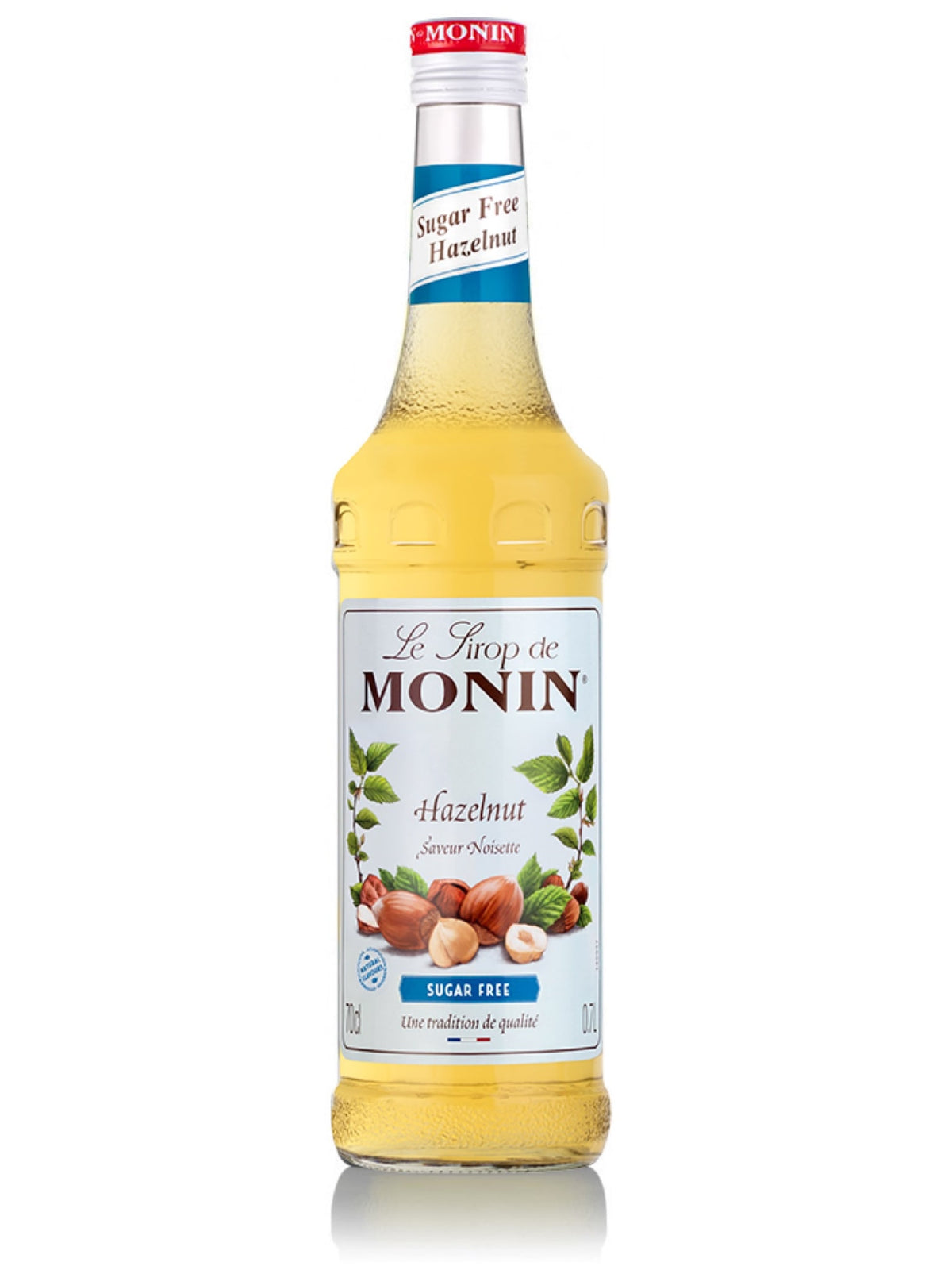 Monin Hasselnød Sukkerfri Sirup – sukkerfri hasselnøddesirup til kaffe, cocktails og andre drikke.