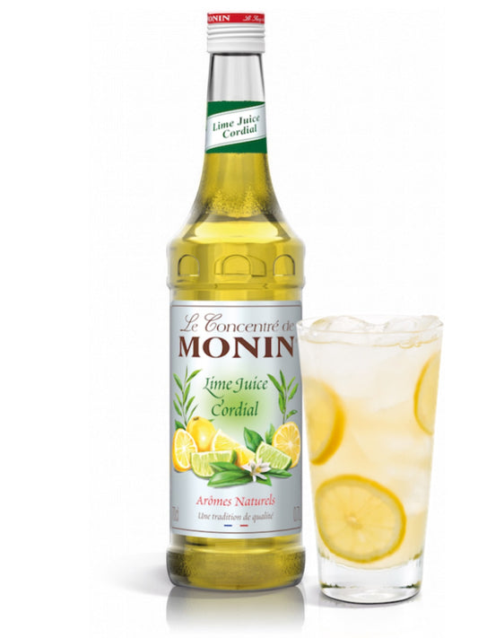 Nyd den friske og syrlige smag af ægte lime i hver slurk af Monin Lime Juice Cordial
