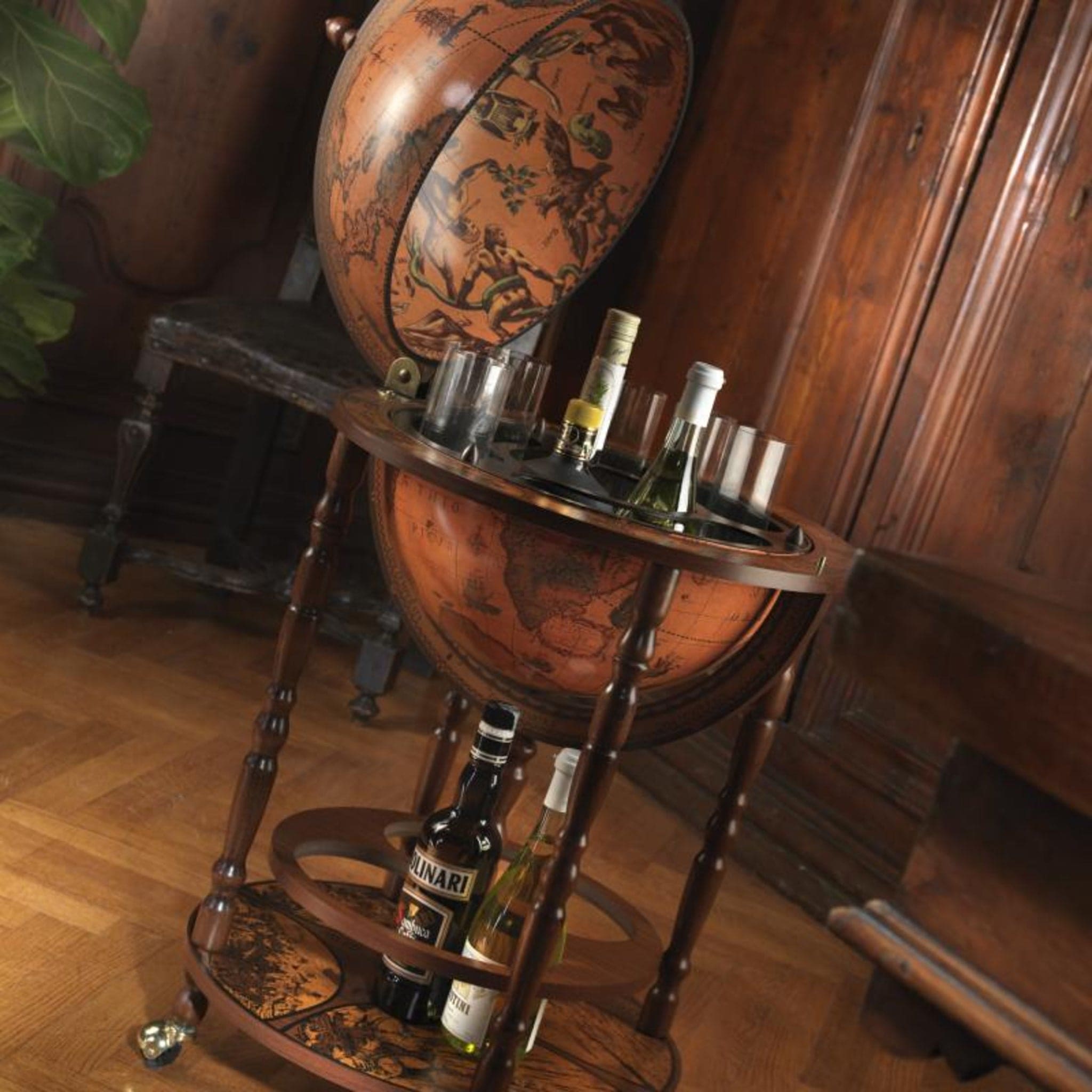 bar with wheels. Let this stylish globe bar be an impressive and practical piece of furniture in your home.