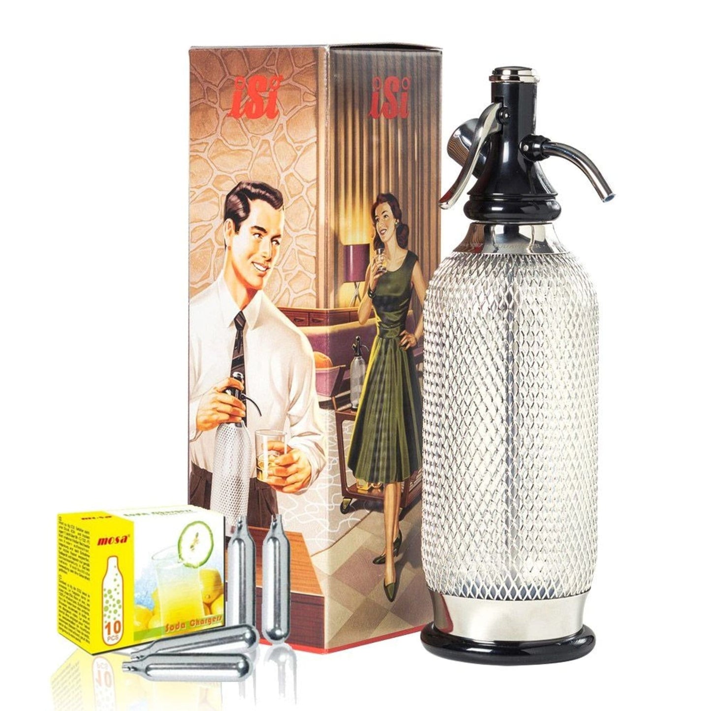 Essentieller klassischer Sodamaker für jede Hausbar oder professionelle Barkeeper.